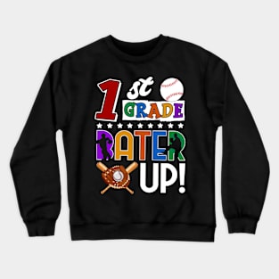 1st Grade Batter-up! Baseball Back to School Crewneck Sweatshirt